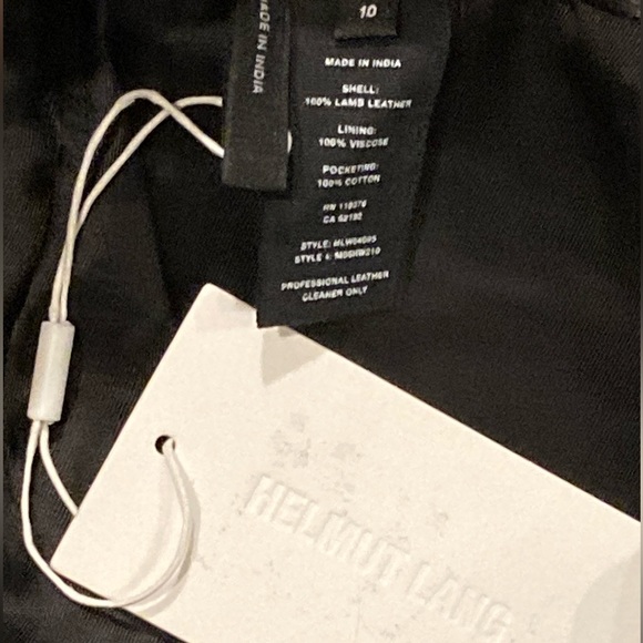 NWT Helmut Lang Black Lamb Leather High Rise Jeans - Sz 10 - Picture 12 of 13